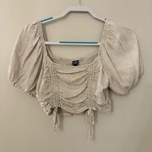 CROP PUFF SLEEVE TOP